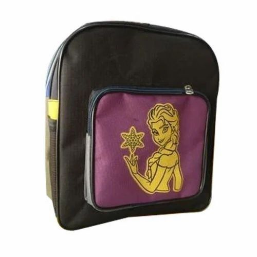 Printed School Bag - Color: Maroon And Black