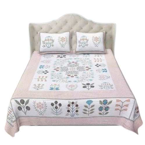 220 Gsm Printed Double Bedsheets - 100% Cotton, Double, Multi Color | Lightweight, Wrinkle Resistant, Shrink Resistant