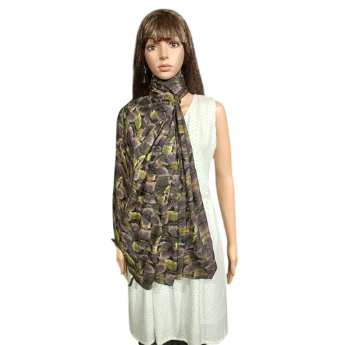 Printed Scarf With Tassel For Womens