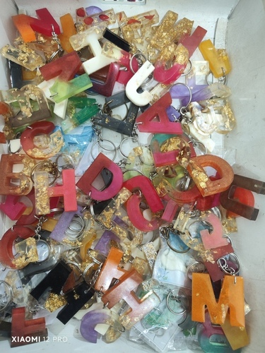 Resin Alphabet Keychain Mixed Letter Wholesale Lot AcA A 93 Pcs