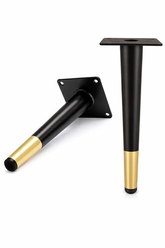 Stainless Steel Tapper Black & Golden Sofa Legs