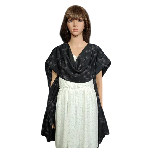 Womens Printed Scarf With Tassel