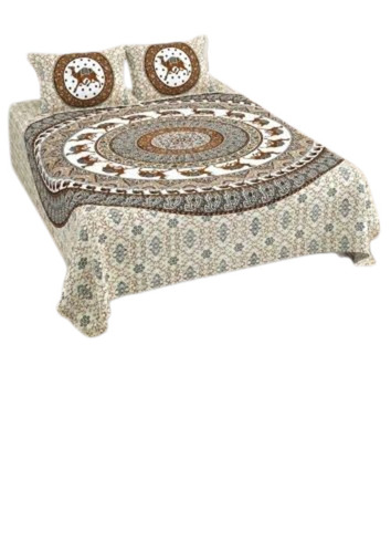 Wrinkle Resistant Printed Double Bedsheets - 100% Cotton Double, Multi Color | Lightweight, Shrink Resistant, Breathable
