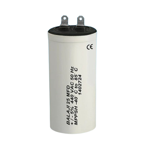 25 Mfd Terminal Electronics Capacitor - Plastic, Standard Size, White, 50 Hz | Long Lasting, Shock Proof