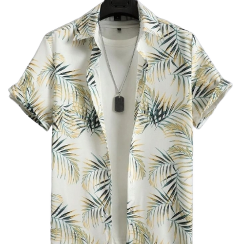 Grents Beach Shirt - Lightweight Breathable Fabric, Multicolor Print, Short Sleeves | Comfortable, Washable, Casual Fit