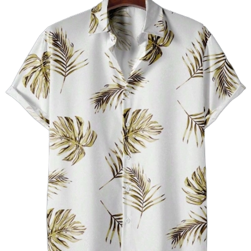 Printed Mens Beach Shirt - Lightweight Breathable Summer Fabric, Multicolor, Sizes M-L-XL | Comfortable, Washable, Casual Short Sleeves