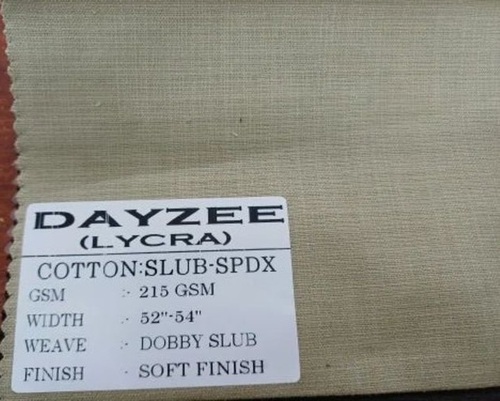 Cotton Slub Lycra Dobby Fabric
