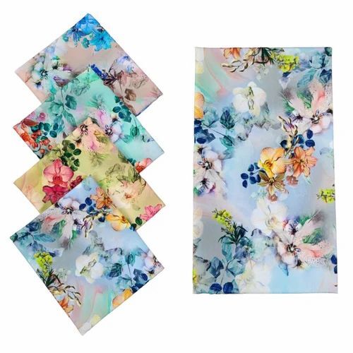 Digital Printed Rayon Fabric - 50% Cotton 50% Polyester, 40 Inch Width, Lightweight Breathable | Soft Texture, Machine Washable, 24 Gauge, 100 GSM, Printed Pattern