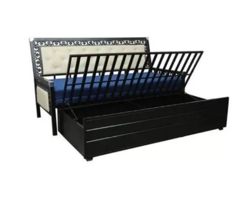 6x4 Ft Black Metal Sofa Cum Bed