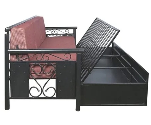 Black Coating Metal Sofa Cum Bed