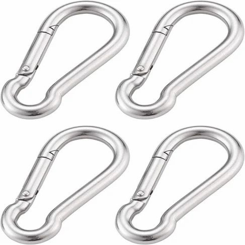 Ss 304 Snap Hook - Stainless Steel, 10 mm, Silver, 15 mm Gate Opening | Good Quality, Plain Pattern, Custom Size