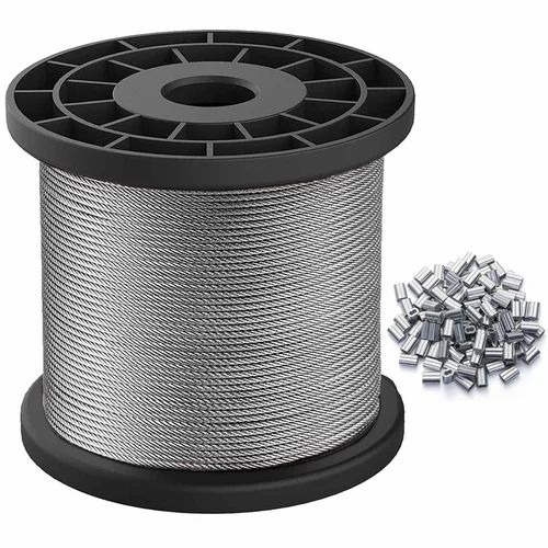 Ss304 Wire Ropes - Stainless Steel 304 10mm Diameter 7x7 Strand 500m Length | Silver Grade A Steel Construction Use