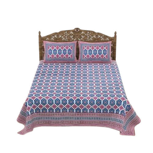 Washable Printed Double Bed Sheet - 100% Cotton, Double Size, Multi Color | Shrink Resistant, Lightweight, Wrinkle Resistant, Breathable