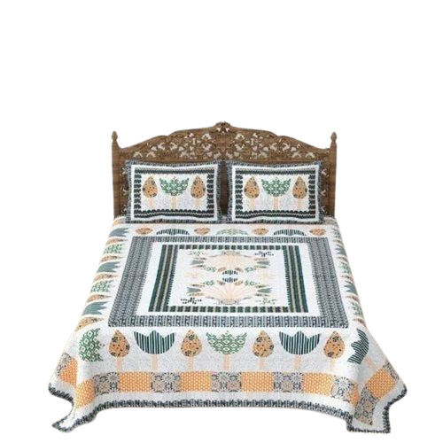 Wrinkle Resistant Printed Double Bed Sheet - 100% Cotton, Double Size, Multi Color | Lightweight, Shrink Resistant, Breathable