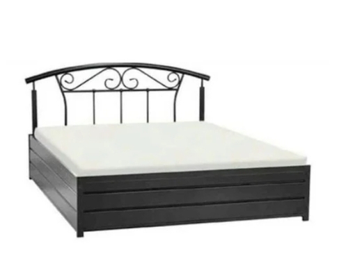 Wrought Iron King Size Double Bed - Mild Steel 6x5 ft Black | Strong Frame, Space Saving, Easy Folding, Comfortable Seating, Durable, Modern Design