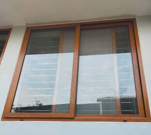 2 Track Stylist Brown Upvc Sliding Window - Upvc, Customized Size, Brown, Screw In | Anti Corrosion, Window Fitting