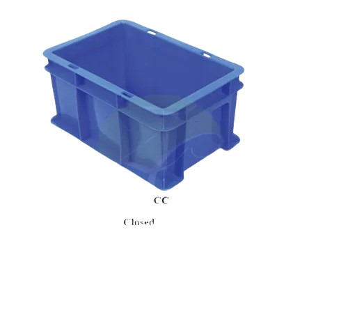 300x200x150mm Rectangular Plastic Crate - Hdpe Plastic, 45l Capacity, Blue, Glossy Finish, Water Resistant