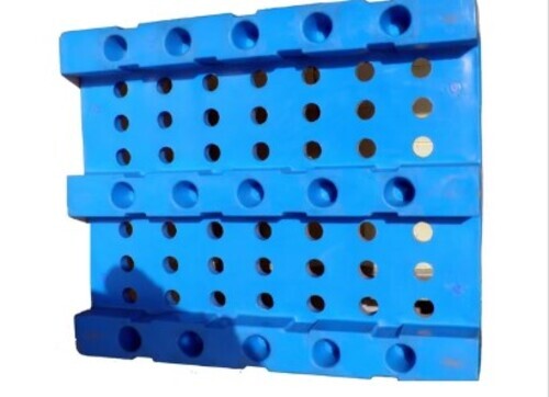 4 Way Entry Molded Plastic Pallets - Plastic, Custom Size, Blue | Lightweight, Water Resistant, Industrial Use