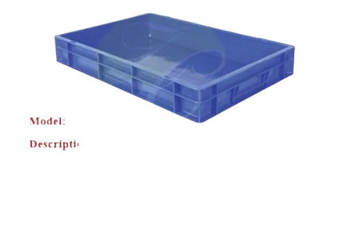 600x400x085mm Blue Industrial Plastic Crate