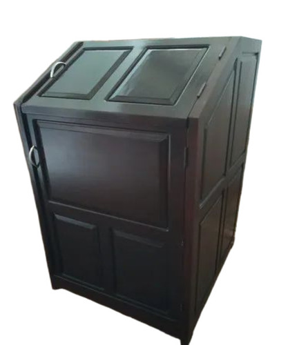 Double Door Steam Bath Chamber - Wood, 4 Feet, Brown, Polished | Durable, Rectangular, Spa and Ayurvedic Use