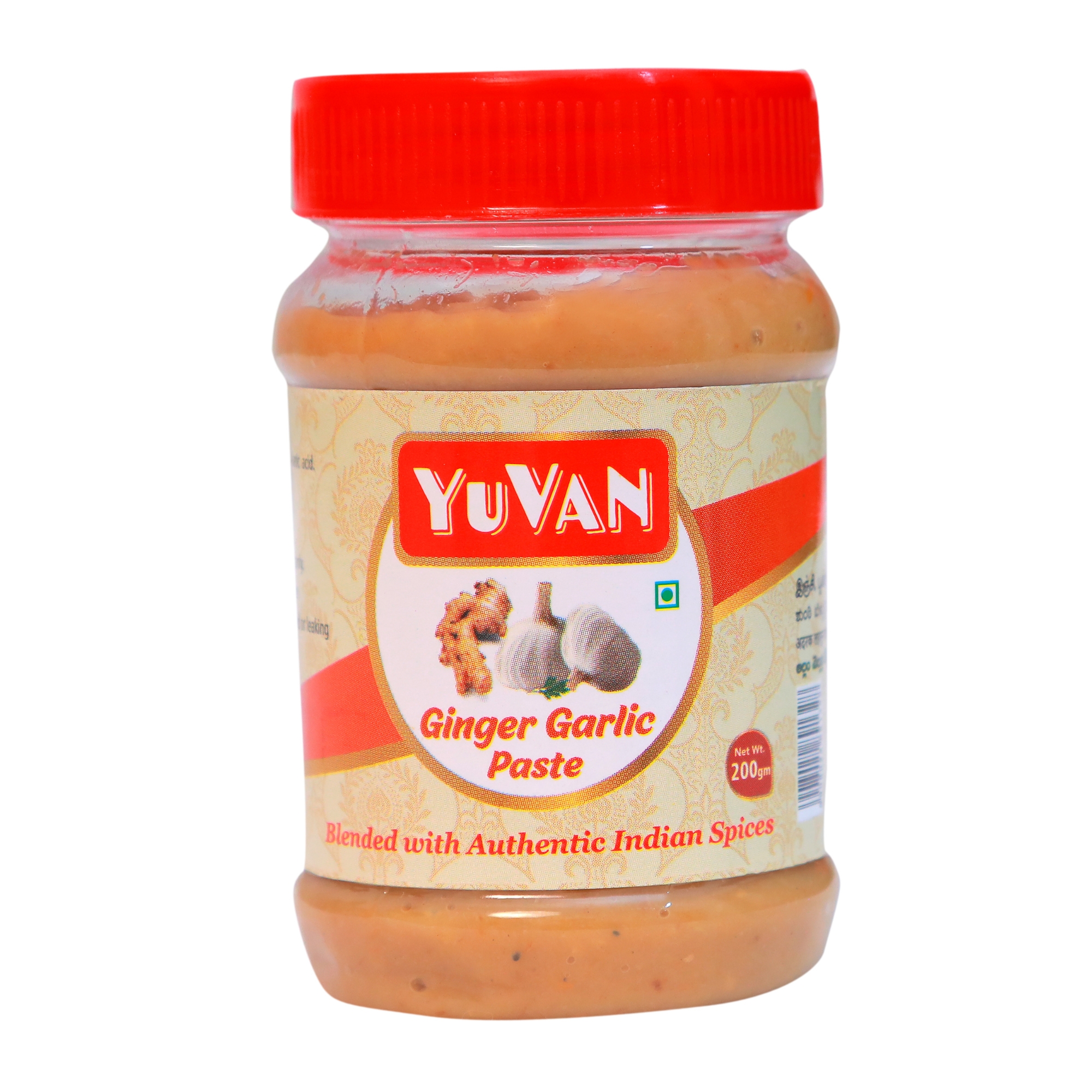 Ginger Garlic Paste 200gm - 100% Vegetarian Paste, Natural Color, Authentic Taste, 24 Months Shelf Life