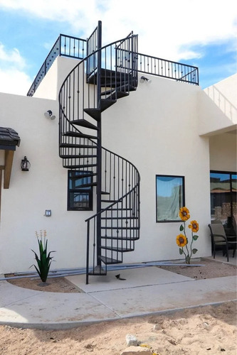 Mild Steel Paint Coated Spiral Staircase - 1800 mm Diameter, Black, Load Capacity 5 kN/m | Anti Corrosion, Rust Proof, Easily Assembled, Modern Style