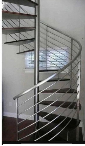 Stainless Steel Spiral Staircase - 10.5 Feet, Silver | Polished, Hand Made, Rust Proof, Anti Corrosion
