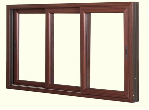 Stylist 3 Track Upvc Sliding Window - Upvc, Customized Size, Brown, Screw In | Anti Corrosion, Window Fitting