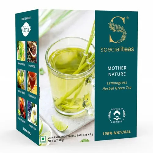 50g Cherise Mother Nature Lemongrass Herbal Tea Bag - Pure Lemongrass, Caffeine Free | Fresh Flavored Tea, Grade A, Ginger Variety