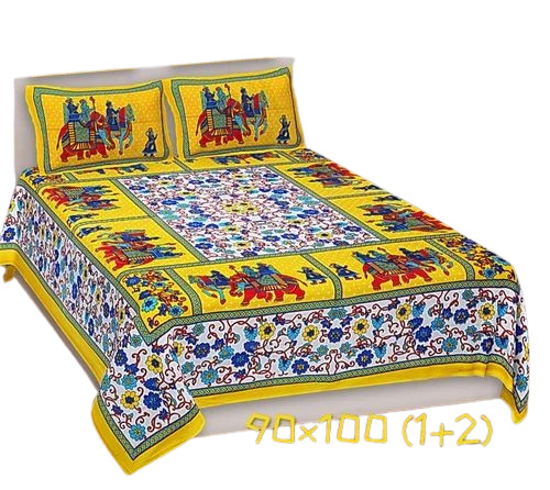 Cotton Jaipuri Print Double Bedsheet