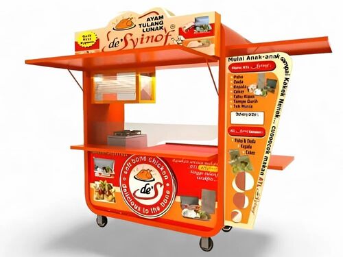 Long Lasting Mobile Food Carts - Mild Steel, Standard Size, Red | Durable, New, Good Quality