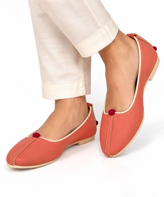 Mymarwar Coral Peach Rajasthani Mojari