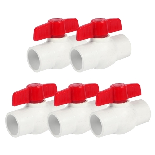 Pvc Valve - PVC, Standard Size, White & Red, Medium Pressure | Corrosion, Rust, Leak Resistant, Easy to Install
