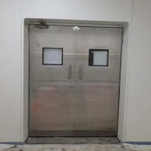 Stainless Steel Double Leaf Door - Steel, Grey, Powder Coated | Corrosion Resistant, Impact Resistant, Secure Locking, Smooth Operation