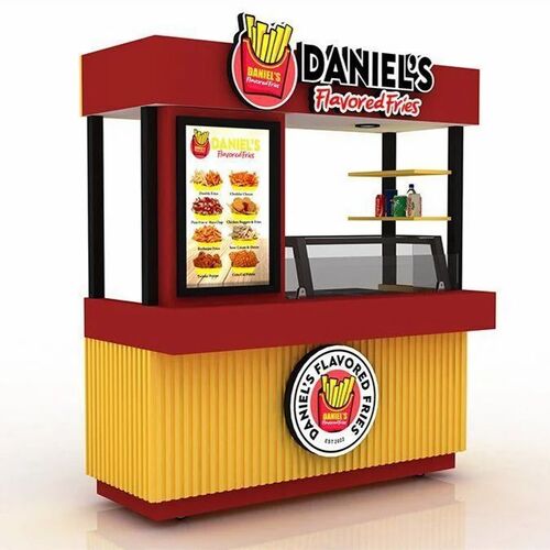 Stylist Rectangular Fast Food Stall - Standard Size, Multicolor | Modern Appearance, Durable, Folded No