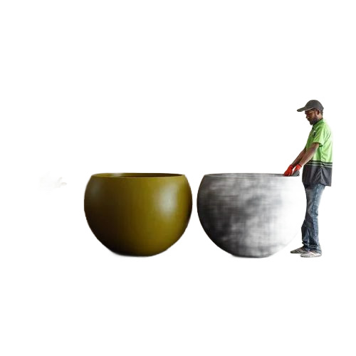 03 Large Bowl Planters - FRP, 14 Inch, 12 Inch Height, Multicolor | UV Resistant, Cylindrical, Home Use