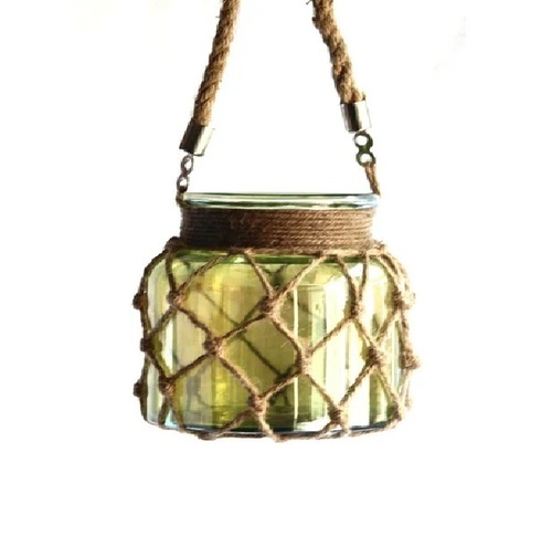 Decorative Hanging Jar With Rope Hanging