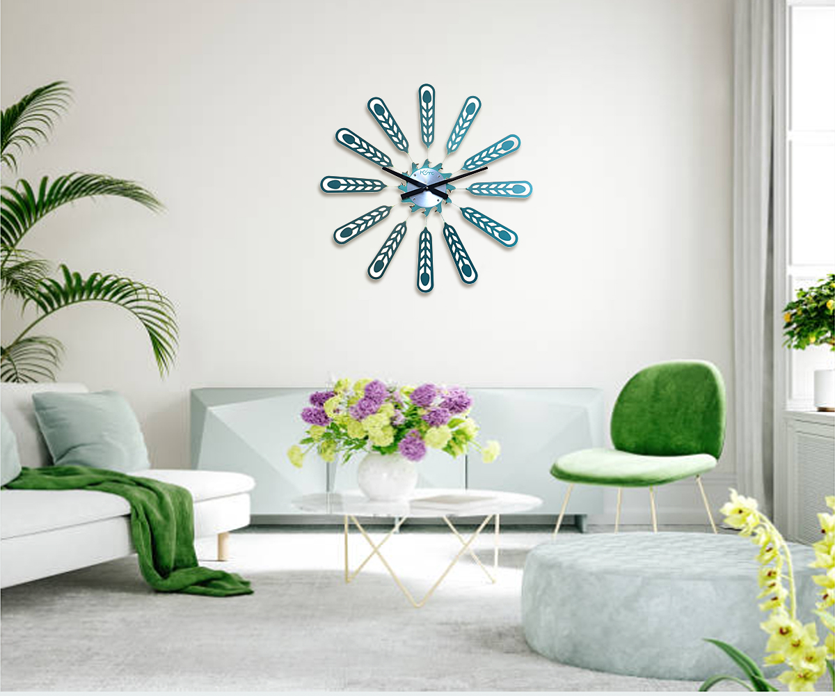 DIAMANTE A LA MODE Wind Mill Blue Designer Latest Style Wall Clock