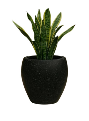 Jp Oslo Poly Black Planter - FRP, Round, Black | Smooth Finish, Eco Friendly, Stylist Design