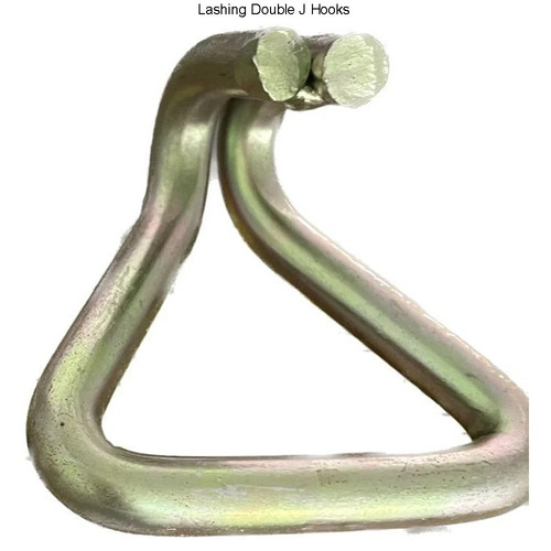 Lashing Double J Hooks - Iron, Silver | Screw-In, Industrial Use