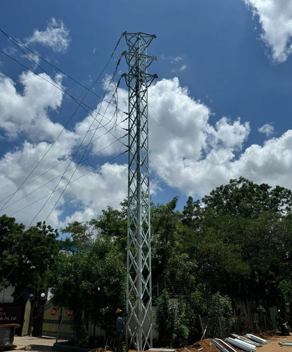 M Type Tower For Power Plants - Mild Steel, 13 Meter, Gray, 66 kV Suspension Tower | Durable, Vertical Phase Arrangement