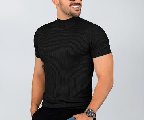 Men Turtle Neck T Shirt