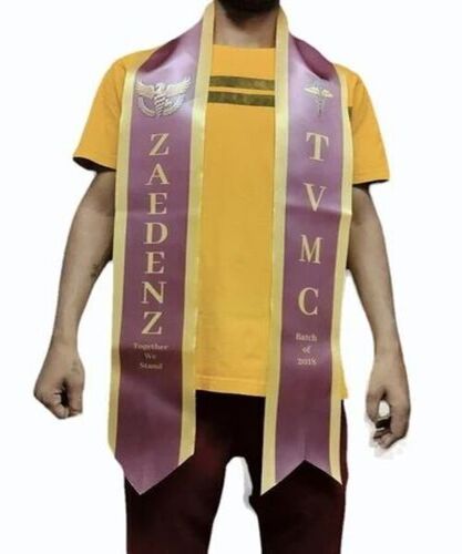 Orange Convocation Sashes - Standard Size Orange, Printed Pattern | Comfortable, Eco Friendly, Modern Design