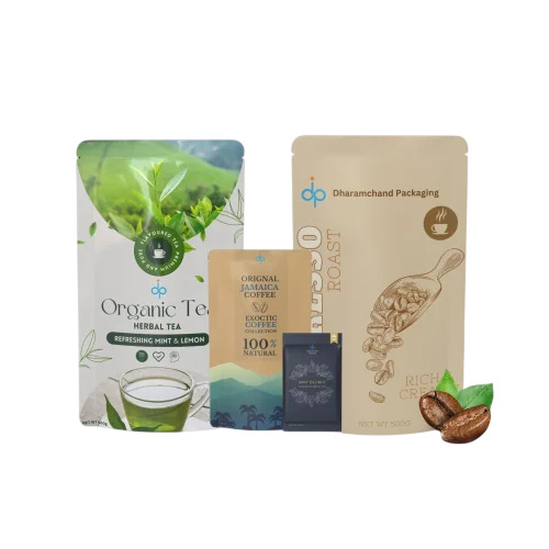 Rotogravure Printed Tea Coffee Packaging Stand Up Pouch