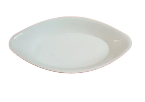 8inch Acrylic Boat Stater Serving Plate - Acrylic, 8 Inch, Matte White, Microwave Safe, Lightweight, Durable, Fine Finished