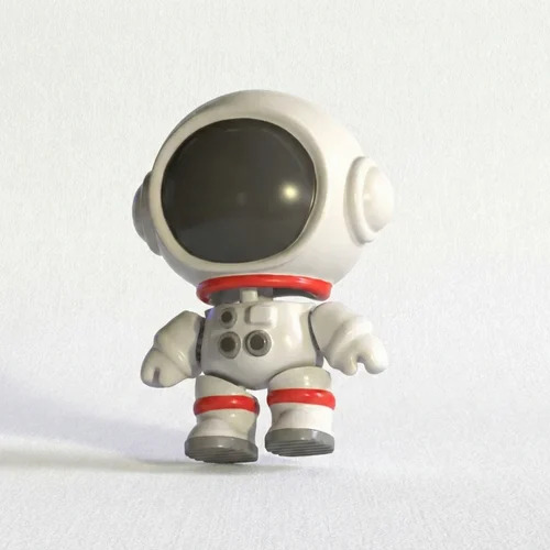 Astronaut Nova Keychain - Plastic & Steel White | Eco Friendly Stylist Modern Arts Design