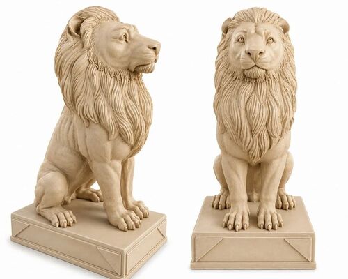 Fiber Animal Lion Statue