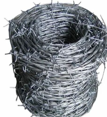 Gi Barbed Wire - Steel Galvanized Iron Wire, Silver | Powder Coating, Rust Proof, Long Lasting