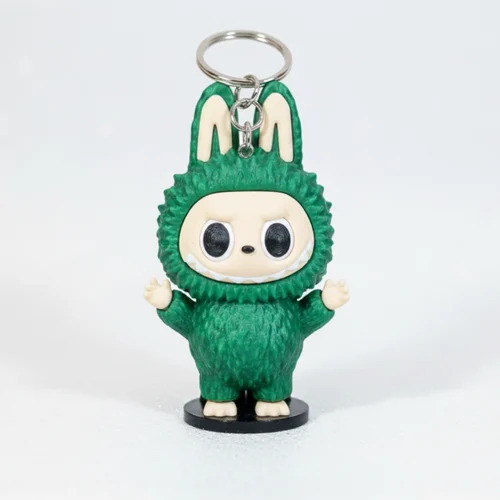 Labubu Keychain - Plastic and Steel, Green | Eco Friendly, Stylist, Modern Arts