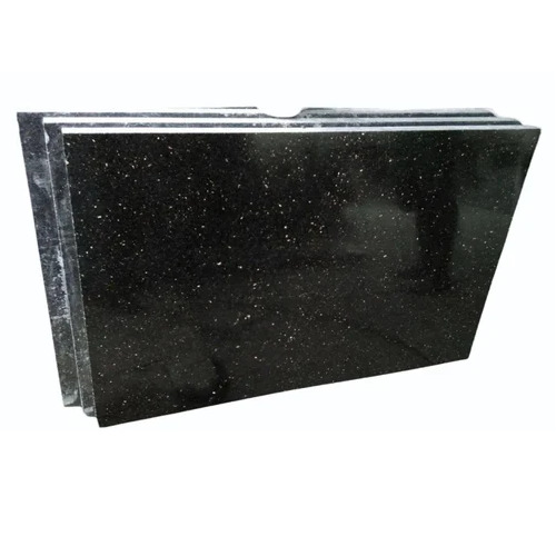 18mm Black Galaxy Granite Slab - 3x8 Feet, Rectangular, Polished Surface, Table Tops